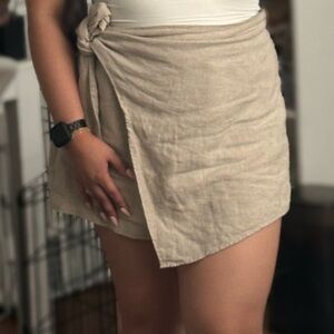 a new day Light Tan Mini Wrap Skirt